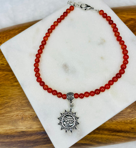 Carnelian Sun Anklet