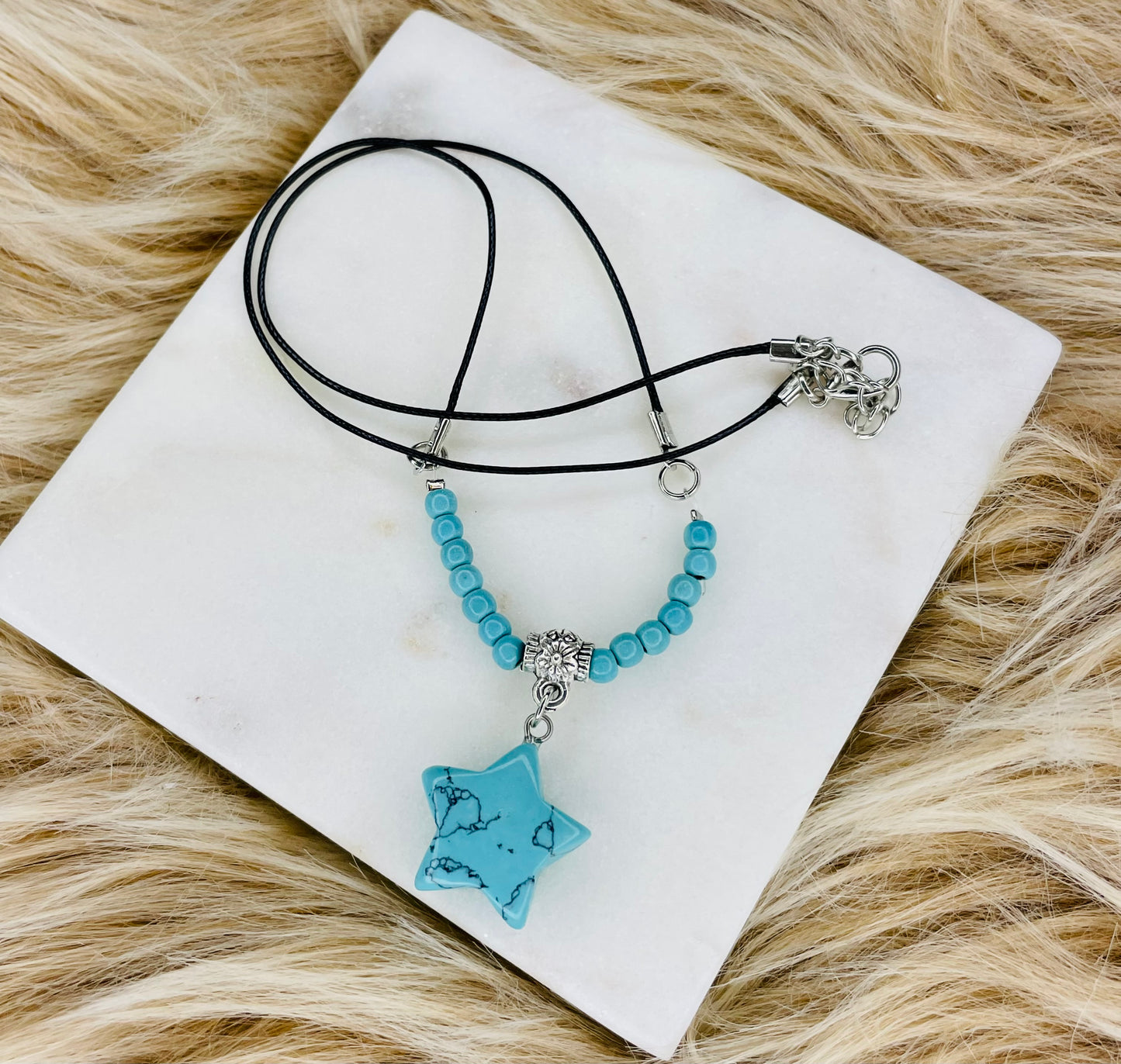 Turquoise Howlite Star Choker