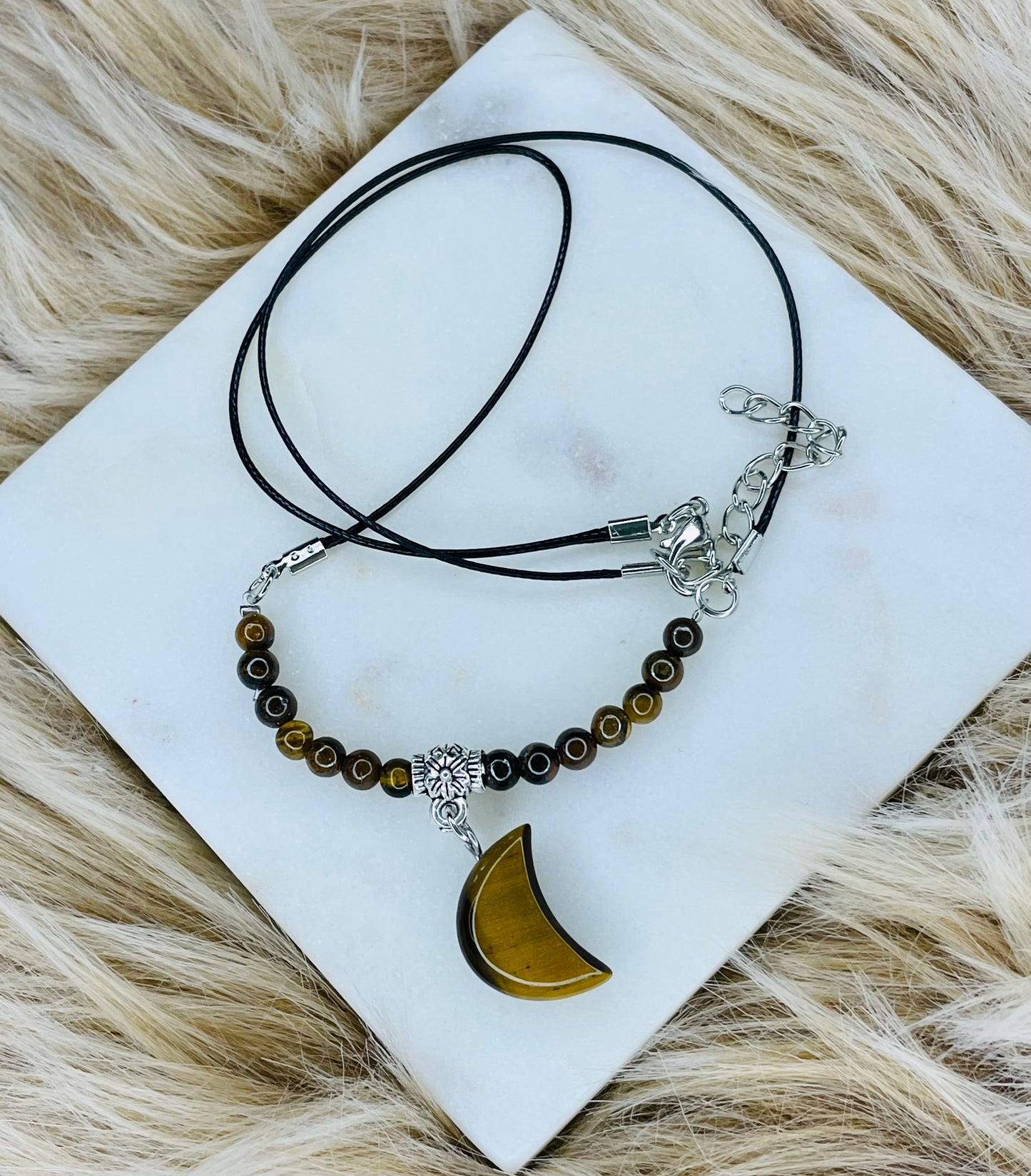 Tiger Eye Half-Moon Choker