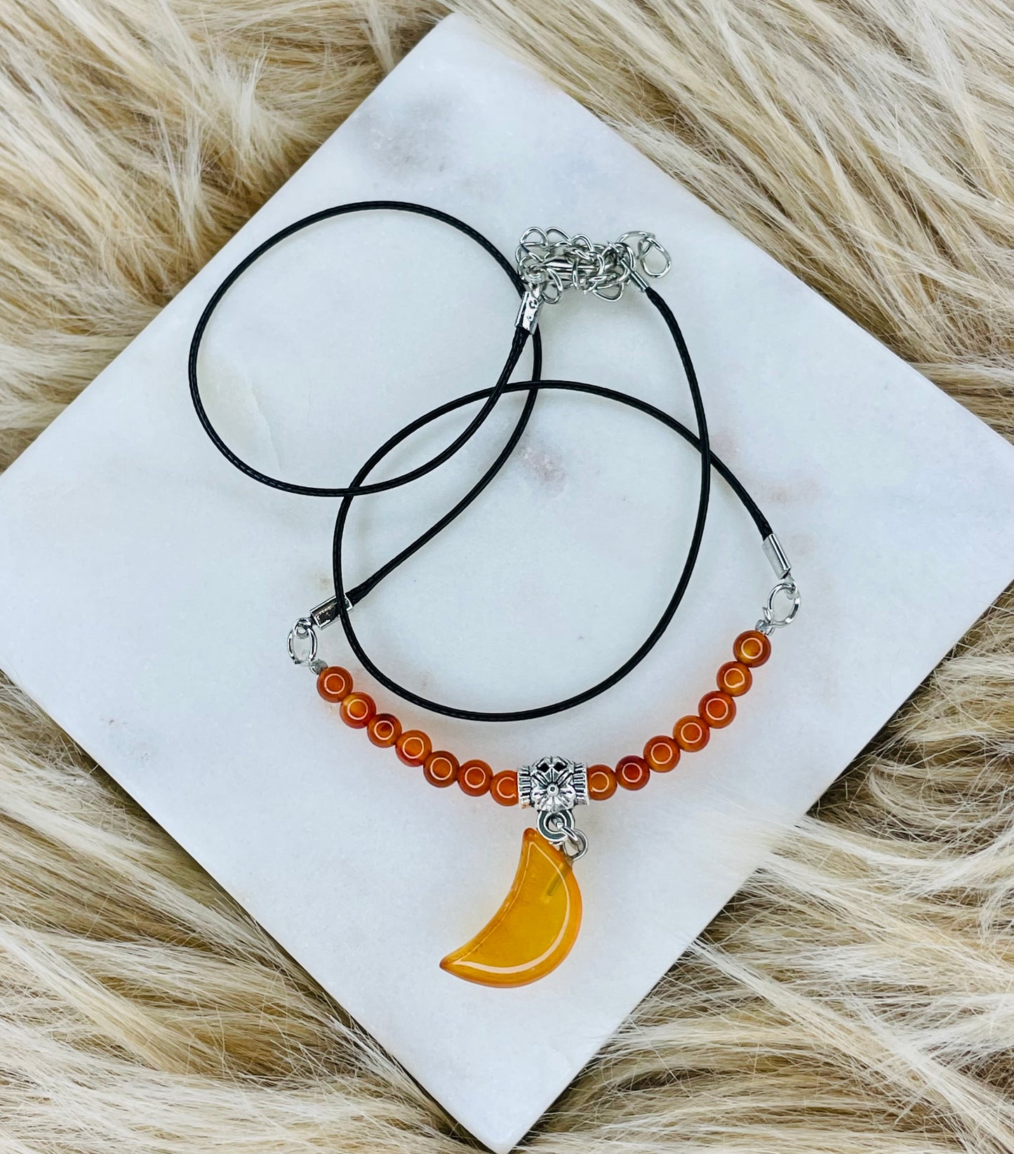 Carnelian Half-Moon Choker