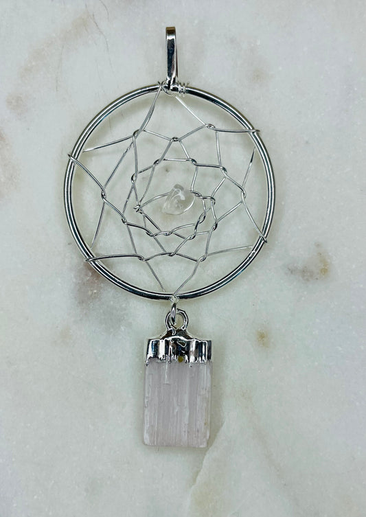 Selenite Dreamcatcher Pendant