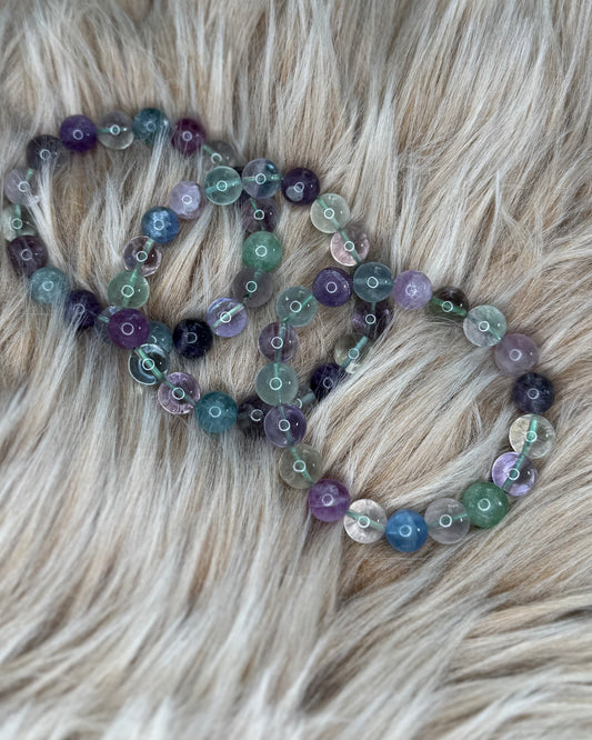 Fluorite 10mm Sphere Bracelet