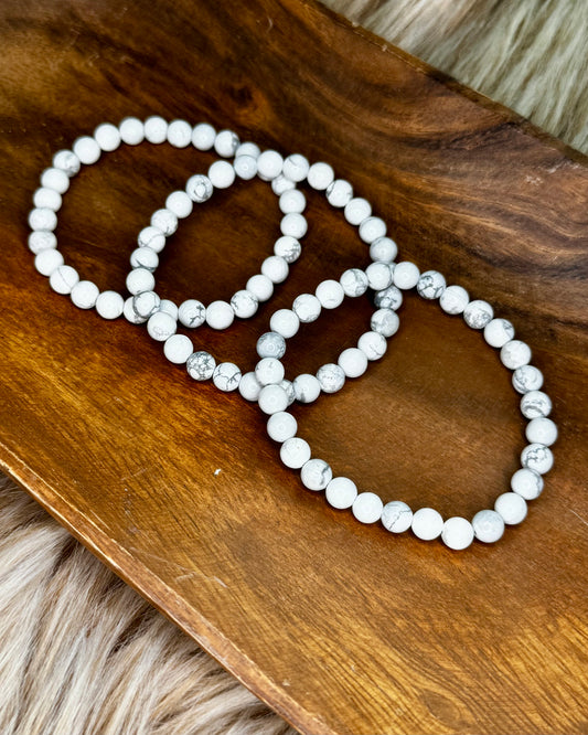 Howlite 6mm Sphere Bracelet