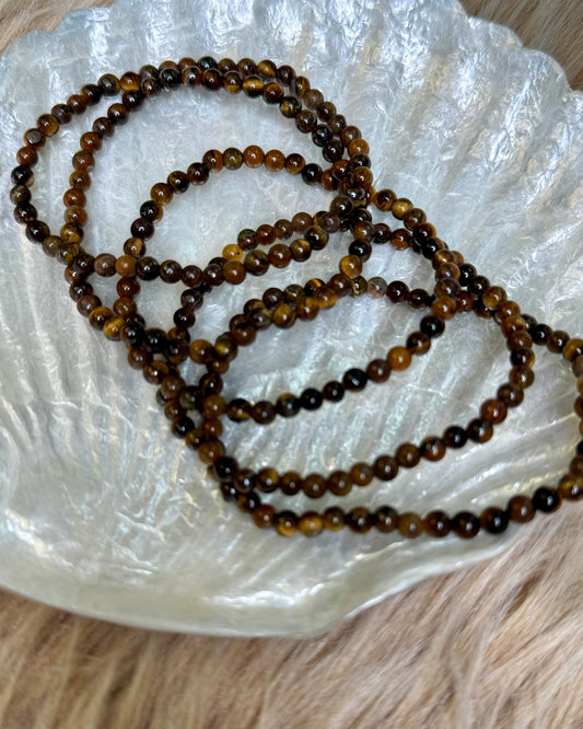 Tiger Eye 4mm Sphere Bracelet