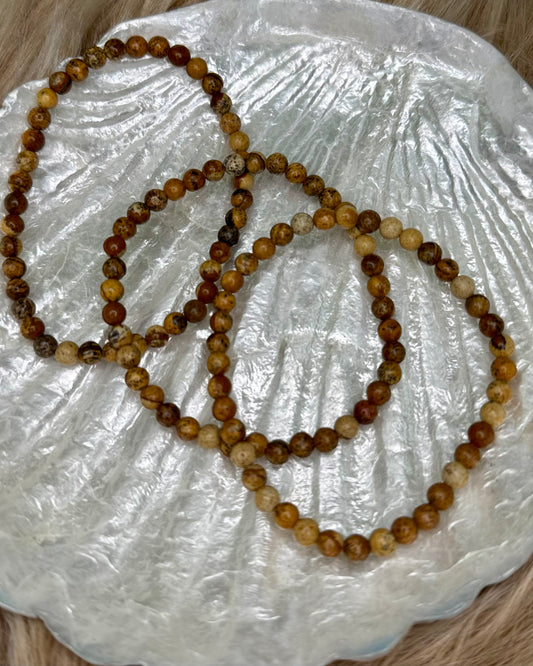 Picture Jasper 4mm Sphere Bracelet