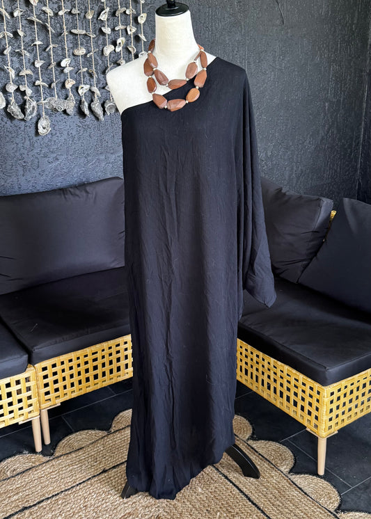 One Shoulder Black Dress