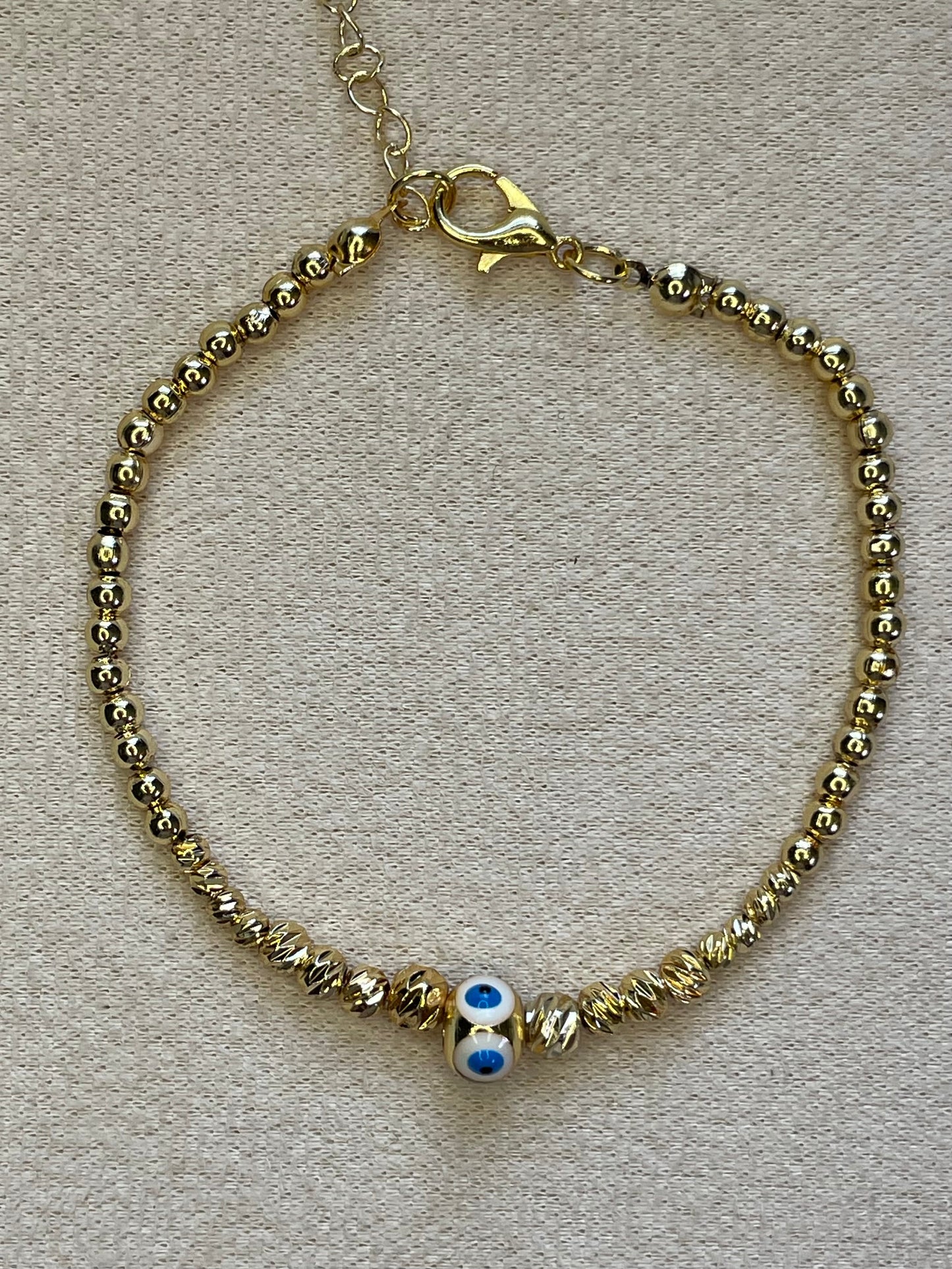 Gold Plated Evil Eye Bracelet