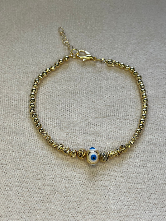 Gold Plated Evil Eye Bracelet