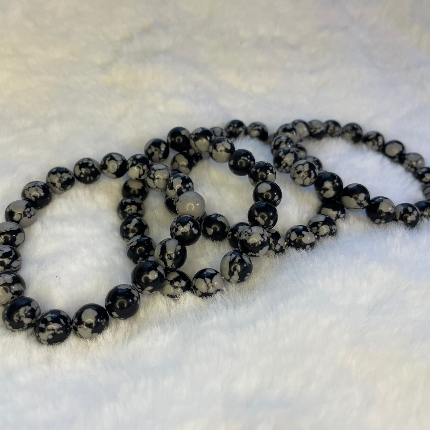 Snowflake Obsidian 10mm Sphere Bracelet