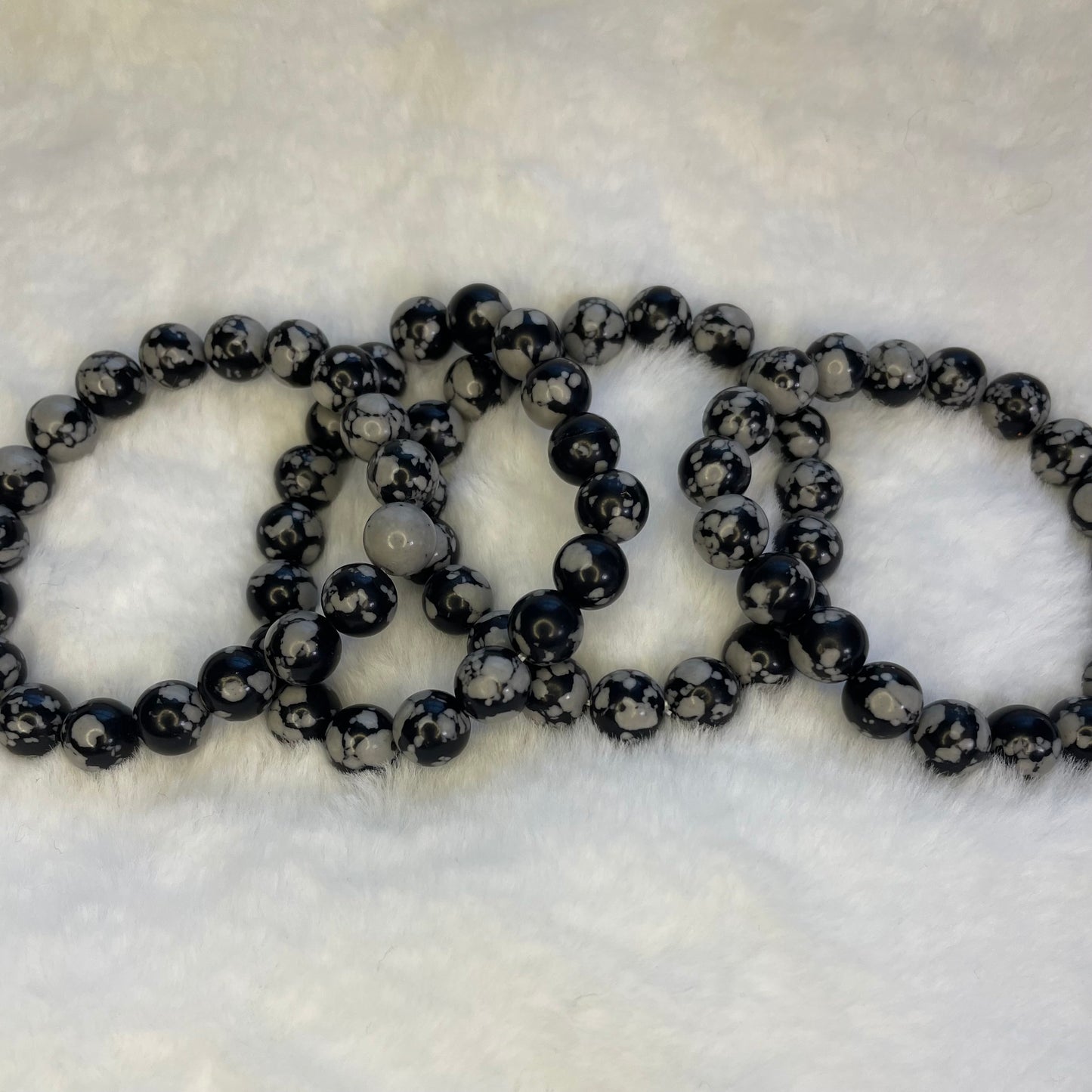 Snowflake Obsidian 10mm Sphere Bracelet