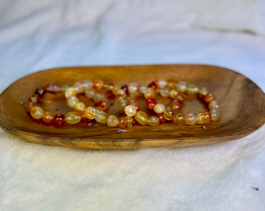 Carnelian Jellybean Bracelet