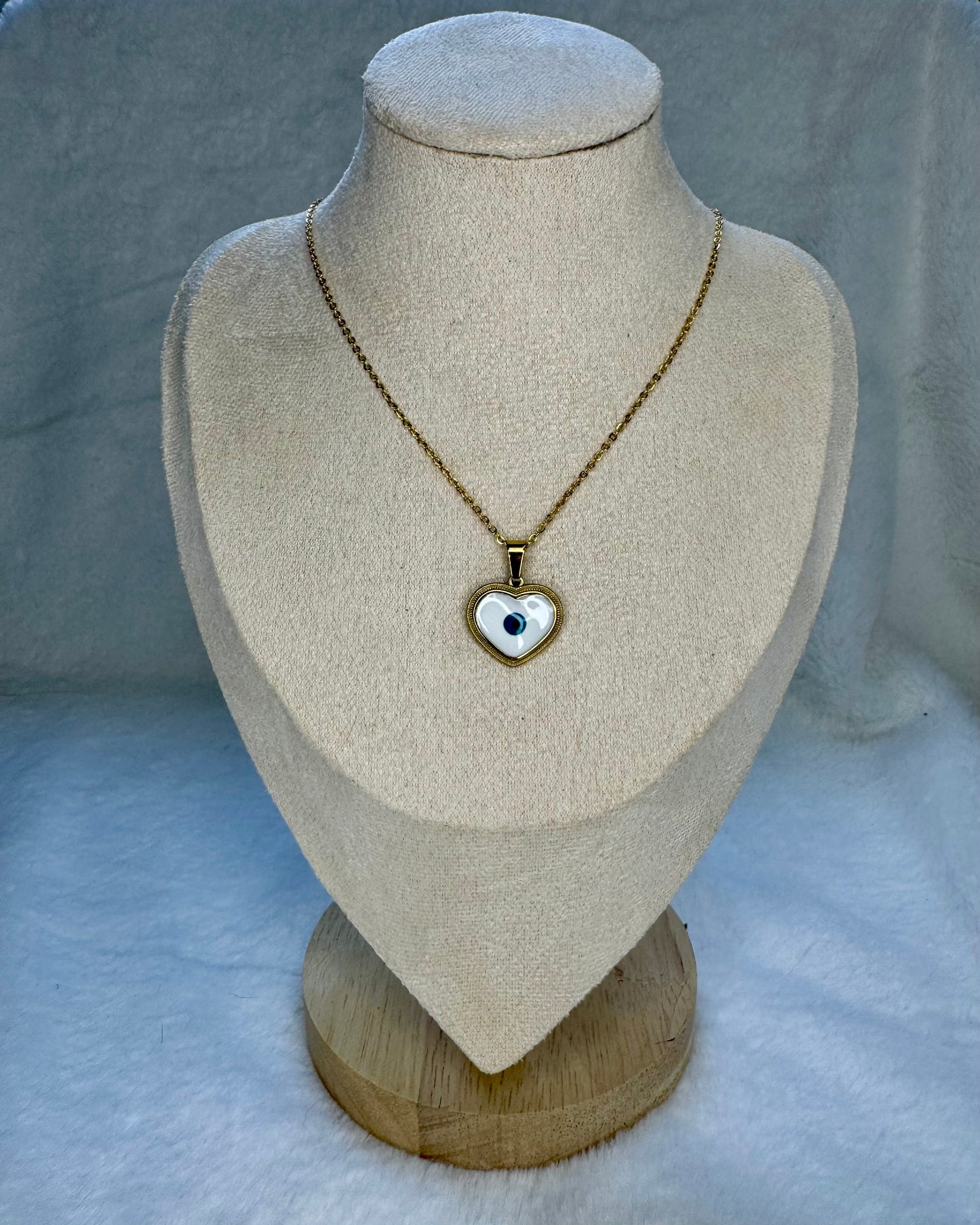 White Heart Necklace