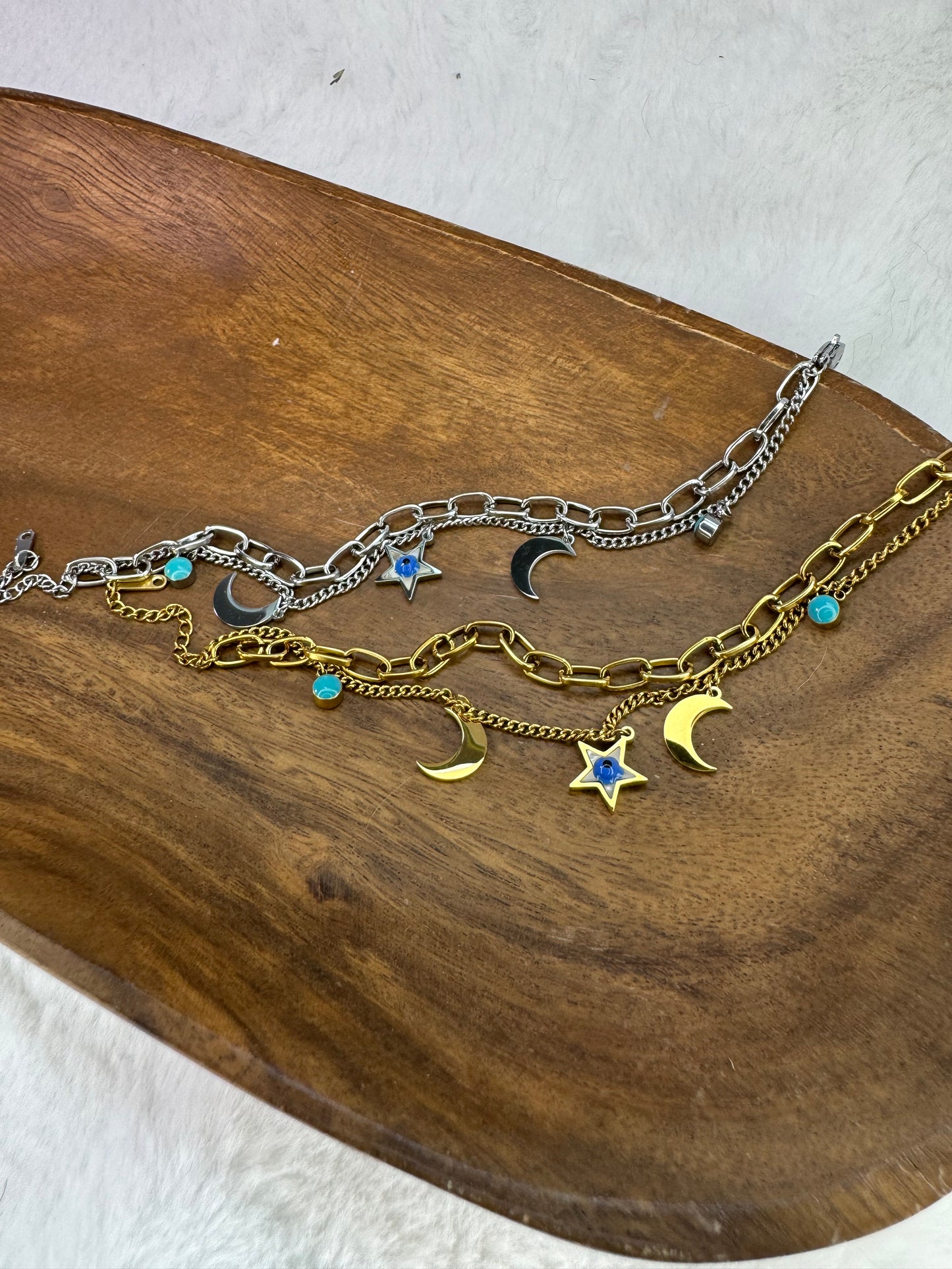 Blue Moon 2 Layers Bracelet