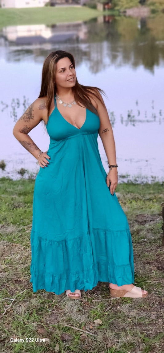 Bohemian Long Dress- Teal